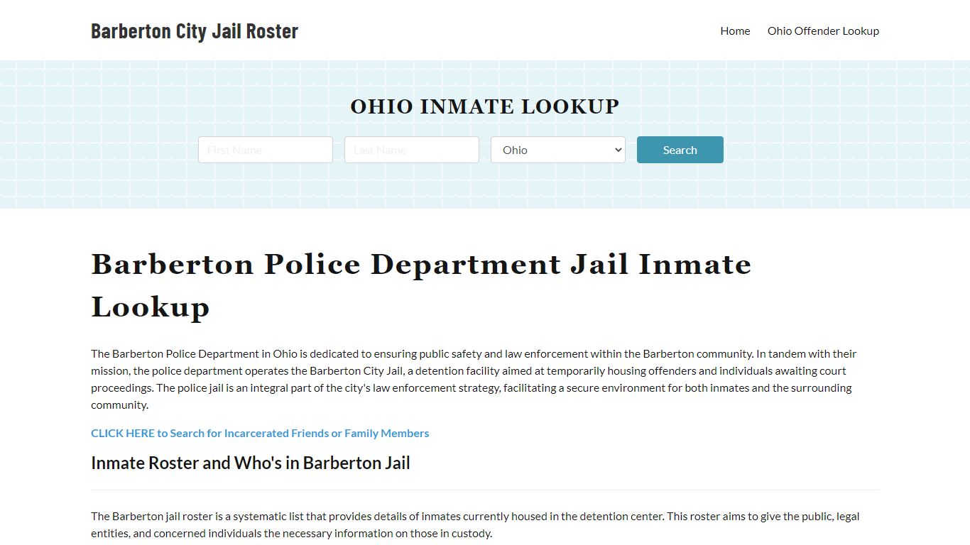 Barberton Police Department & City Jail, OH Inmate Roster, Arrests ...